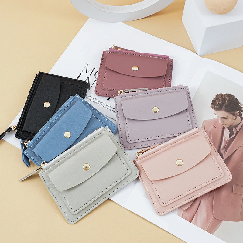 Zipper buckle card bag wallet